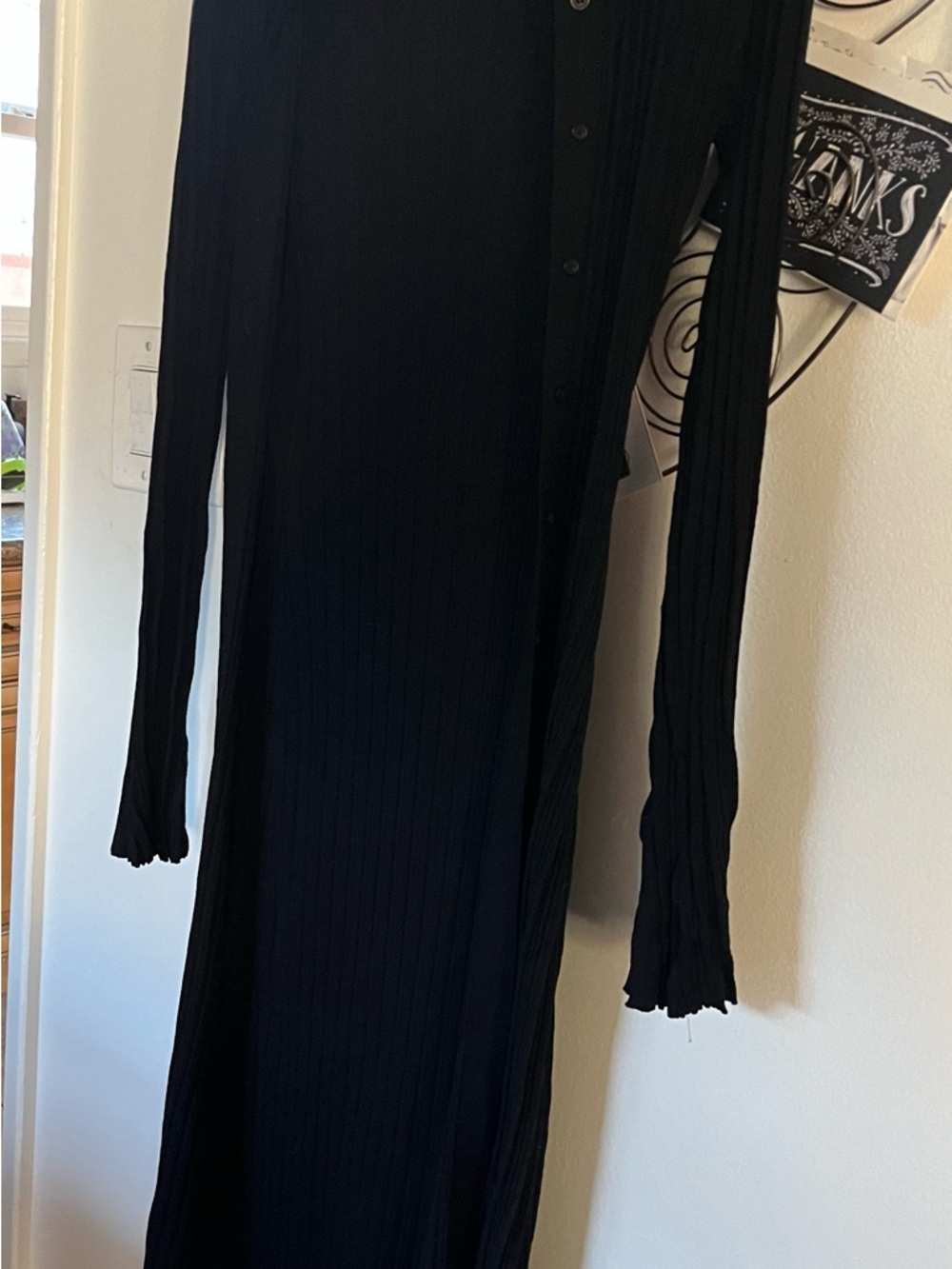 & Other Stories Black Ribbed Polo-Style Knit Dress